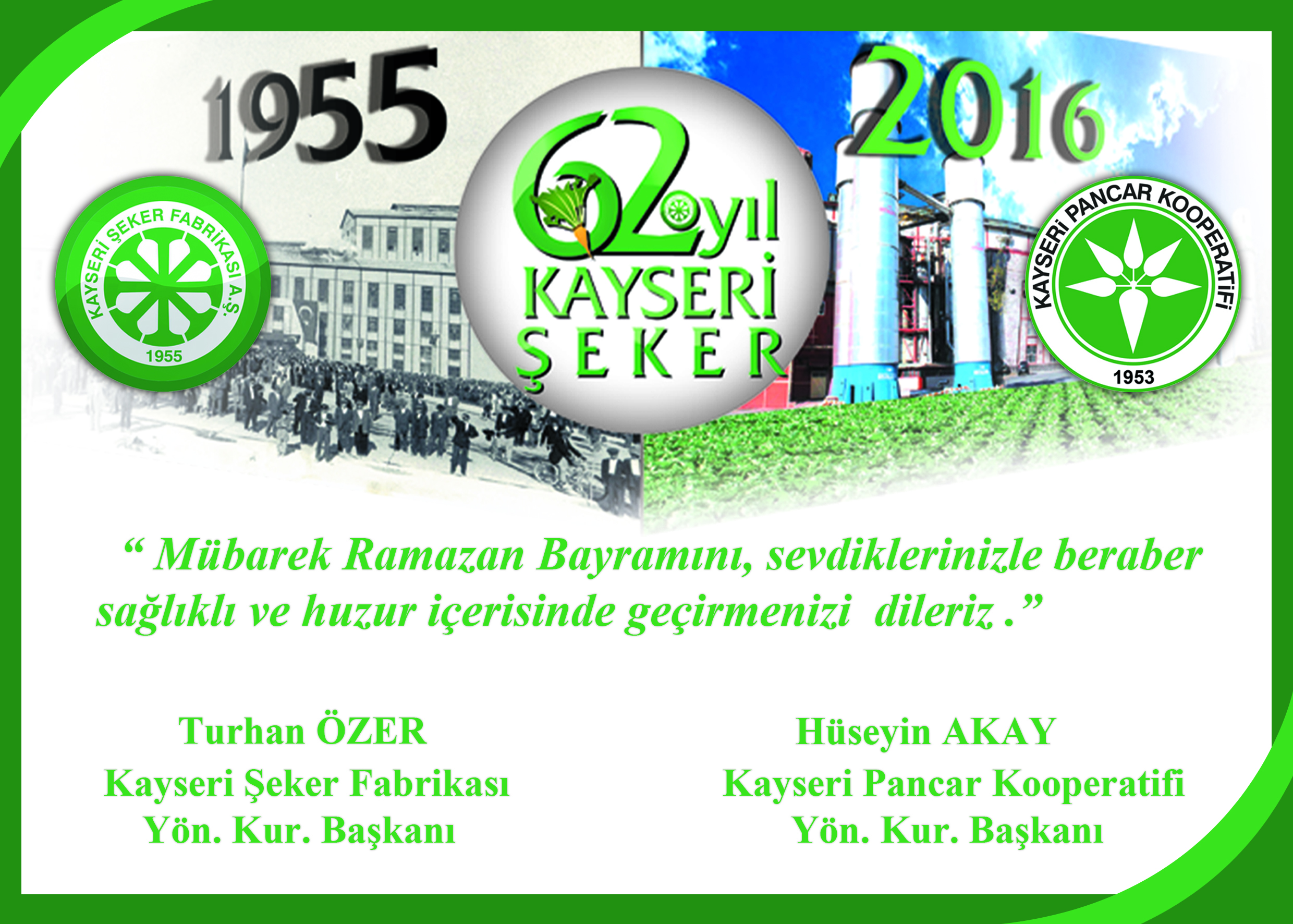 Kayseri Şeker Fabrikası Hayırlı Bayramlar Diler